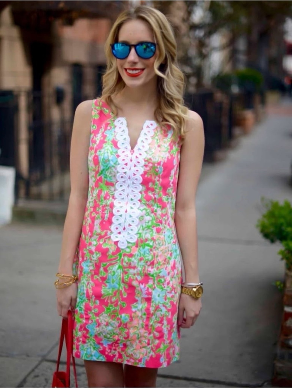 Lilly Pulitzer Vintage Cathy Shift Dress in Flamingo